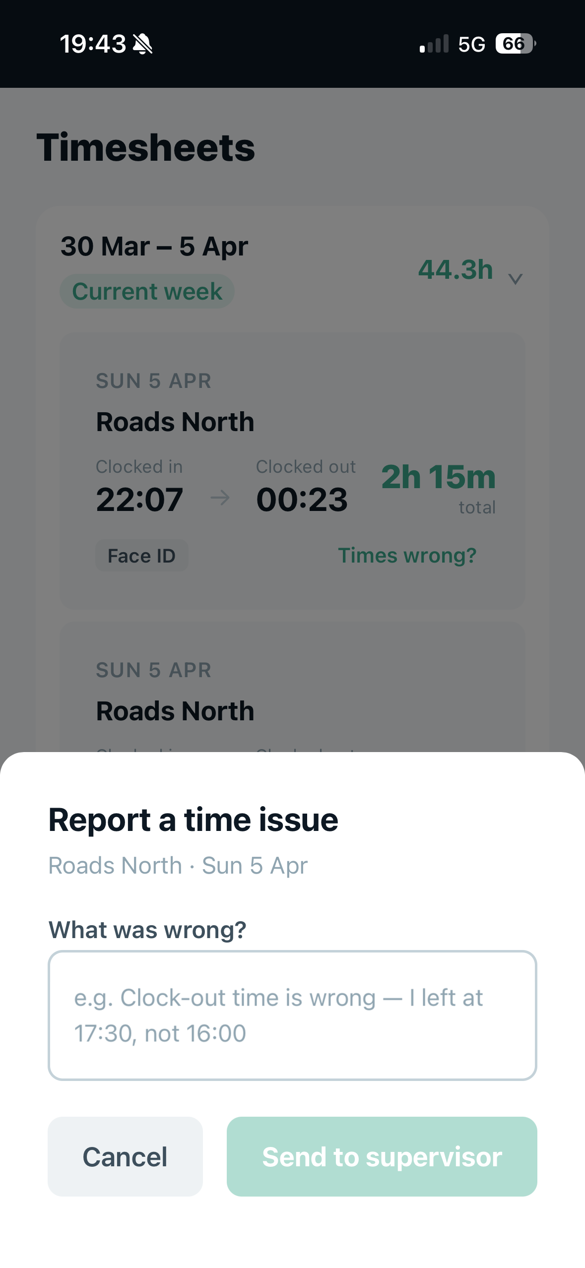 AttendIQ timesheets with time dispute reporting